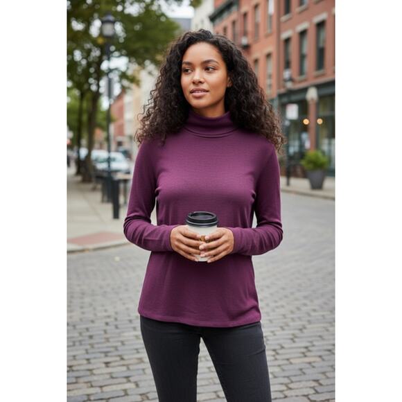 A New Day  Burgundy Long Sleeve Turtleneck Top – Size XXL - Picture 1 of 3